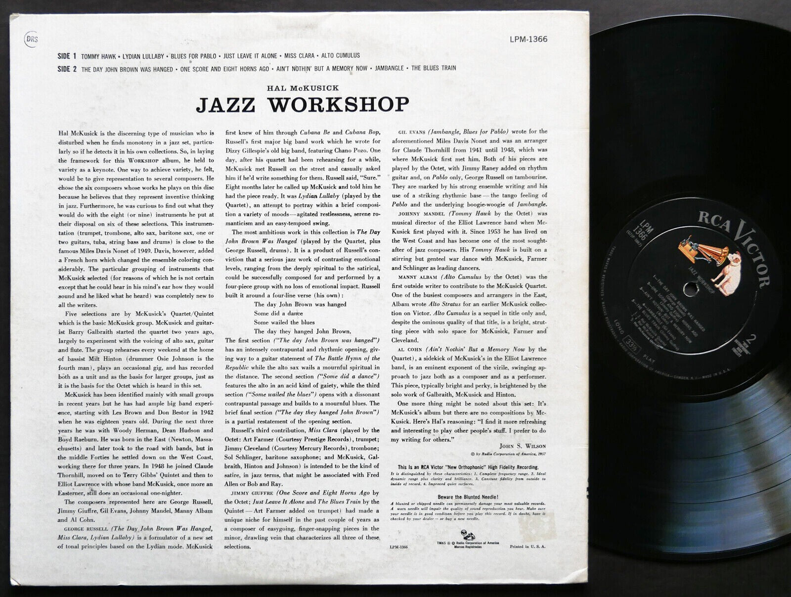 HAL MCKUSICK The Jazz Workshop LP RCA VICTOR LPM-1366 US 1957 DG MONO Art Farmer