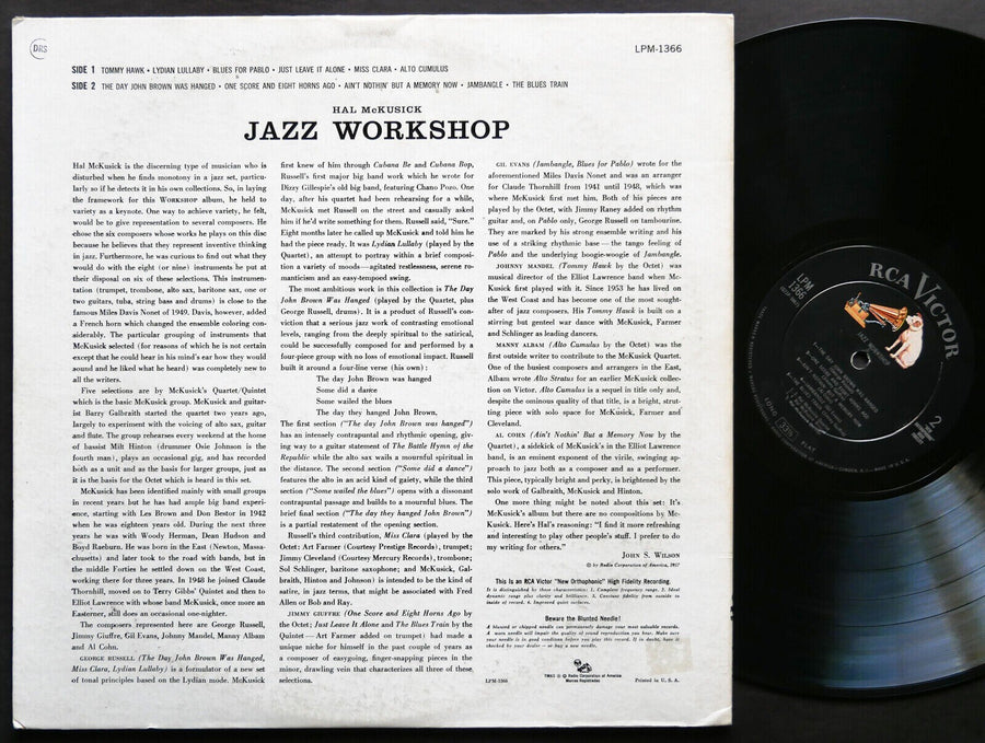HAL MCKUSICK The Jazz Workshop LP RCA VICTOR LPM-1366 US 1957 DG MONO Art Farmer