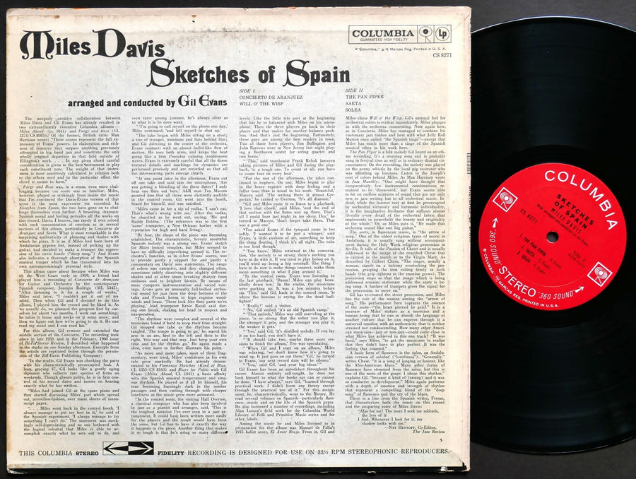 MILES DAVIS Sketches Of Spain LP COLUMBIA CS 8271 US 1963 2-EYE ST Gil Evans