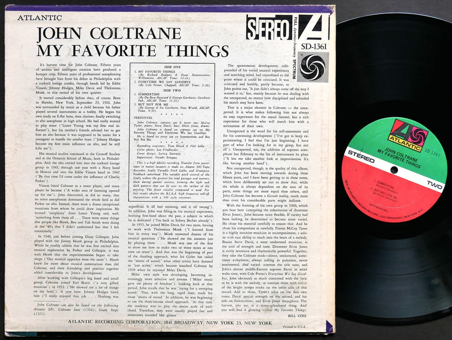 JOHN COLTRANE My Favorite Things LP ATLANTIC 1361 US '68 Elvin Jones McCoy Tyner