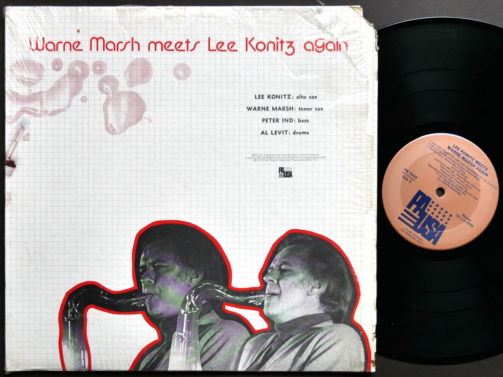 LEE KONITZ Meets WARNE MARSH Again LP PAUSA RECORDS PR-7019 US 1977 Peter Ind