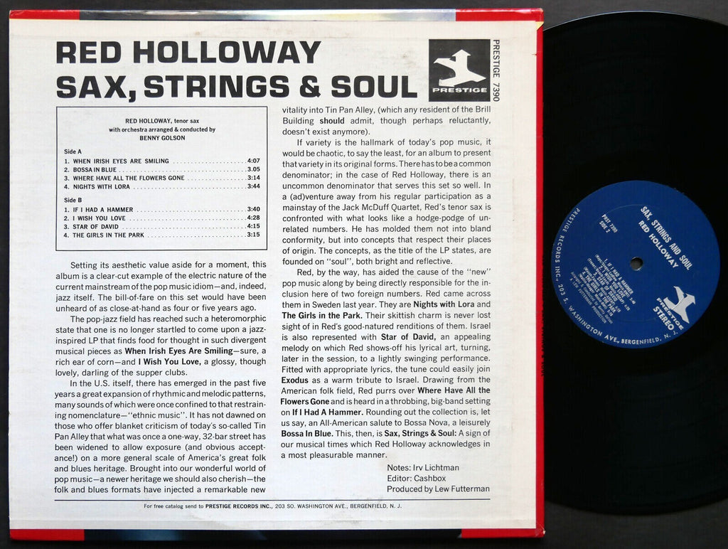 RED HOLLOWAY Sax, Strings & Soul LP PRESTIGE PRST 7390 US '65 Benny Golson CLEAN