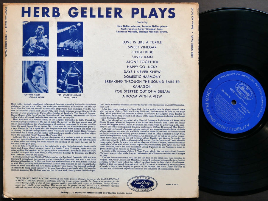 HERB GELLER Plays EMARCY MG-36045 US 1955 DG MONO Curtis Counce Leroy Vinnegar