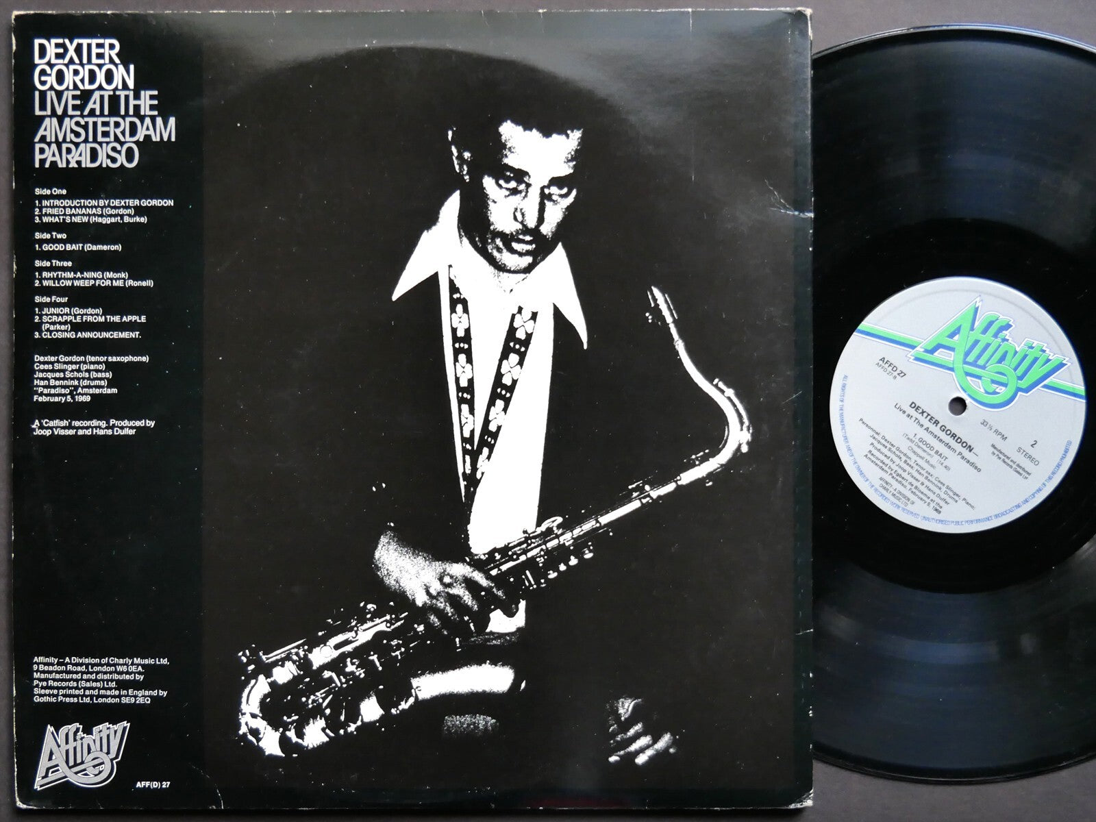 DEXTER GORDON Live At The Amsterdam Paradiso 2 x LP AFFINITY AFFD 27 UK 1971