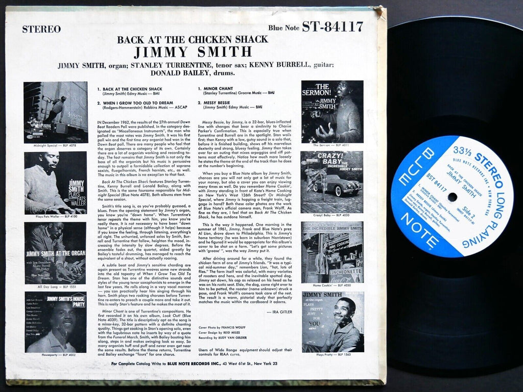 JIMMY SMITH Back At The Chicken Shack LP BLUE NOTE BST 84117 US 1963 NY EAR RVG