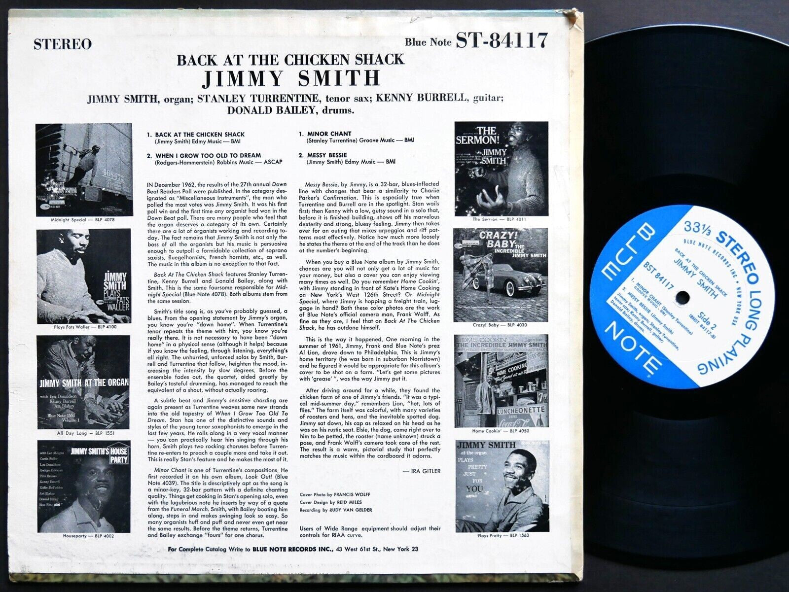 JIMMY SMITH Back At The Chicken Shack LP BLUE NOTE BST 84117 US 1963 NY EAR RVG