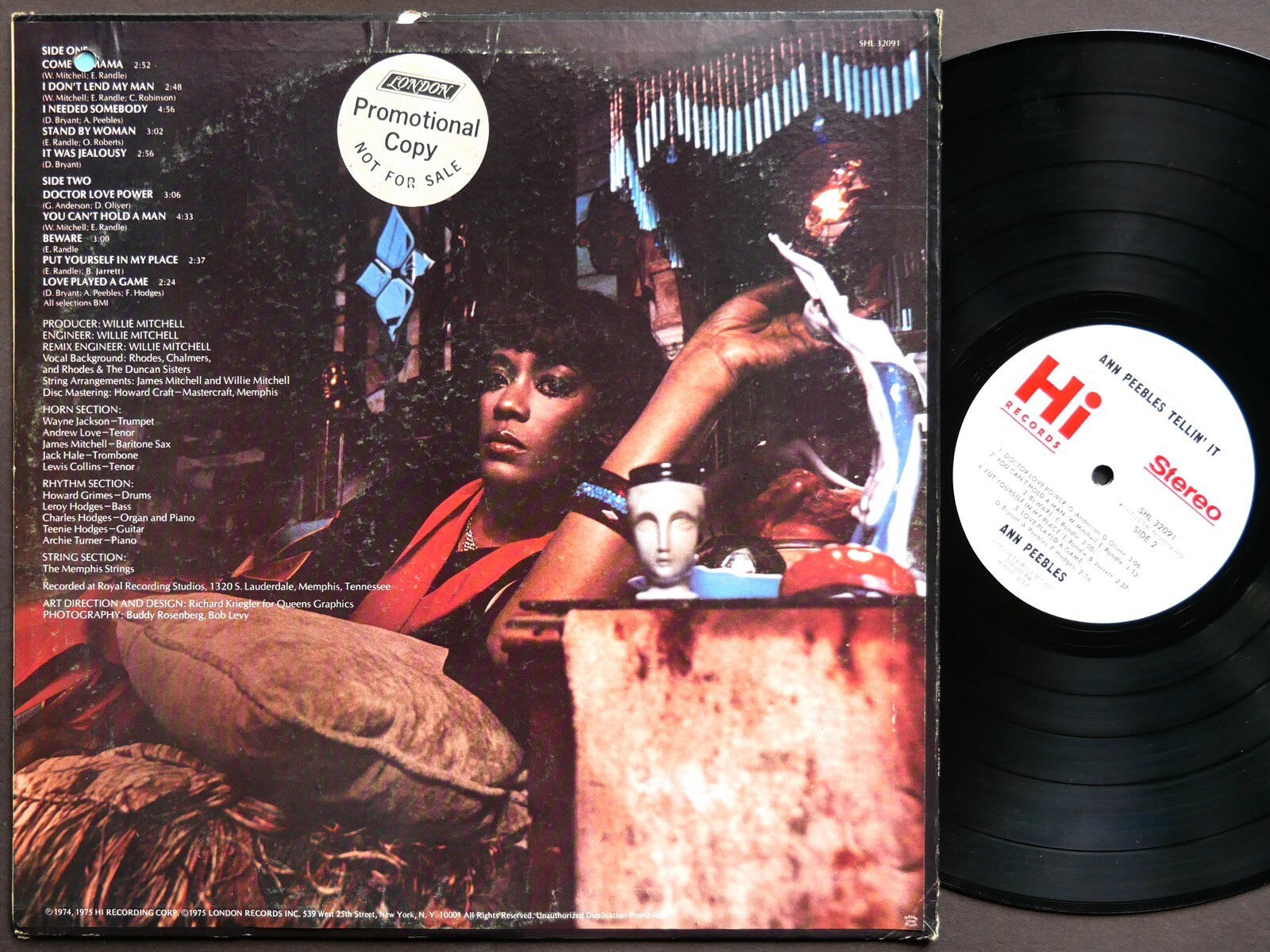ANN PEEBLES Tellin' It LP HI RECORDS SHL 32091 US 1975 Soul Funk