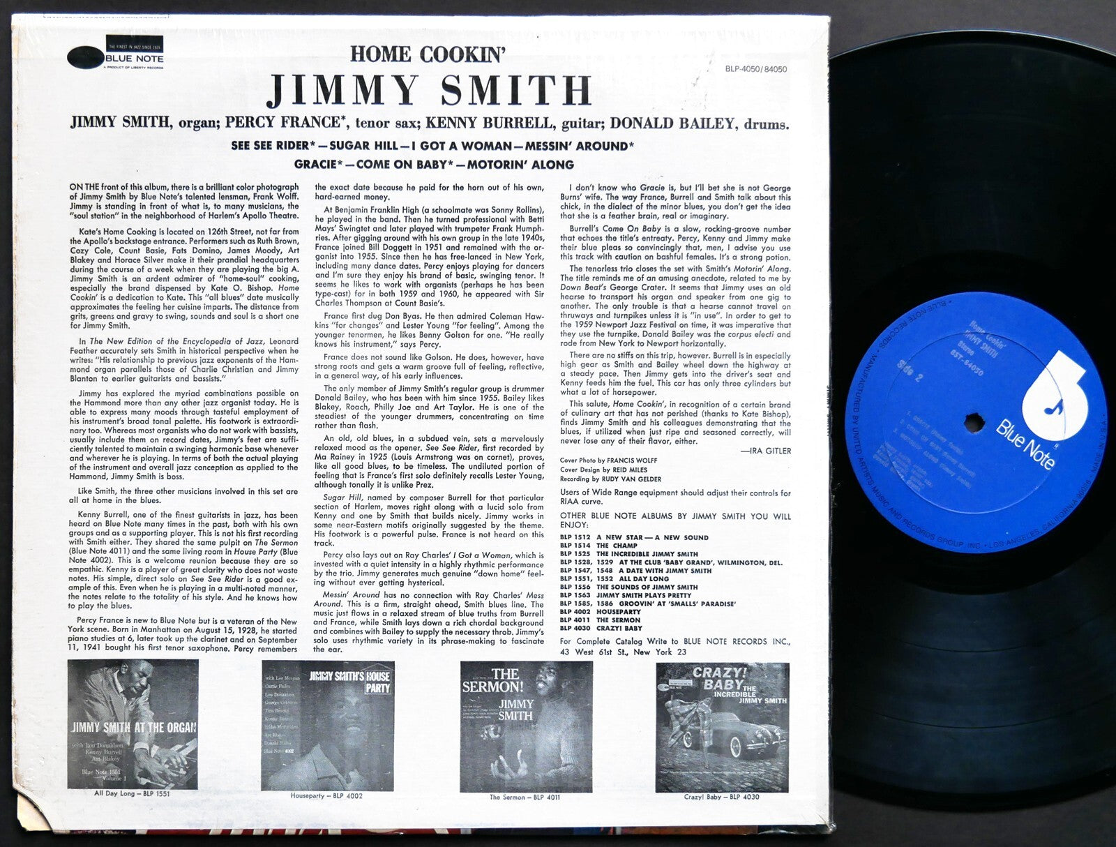 JIMMY SMITH Home Cookin' LP BLUE NOTE BST 84050 US 1977 JAZZ RE Kenny Burrell