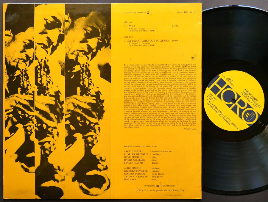 ARCHIE SHEPP Jazz A Confronto 27 LP HORO HLL 101-27 ITALY 1976 Dave Burrell VG+