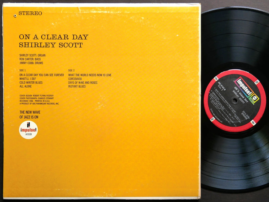 SHIRLEY SCOTT On A Clear Day LP IMPULSE! AS-9109 US 1972 Jazz Blues Jimmy Cobb