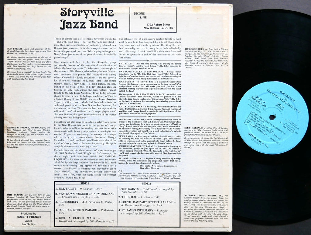 BOB FRENCH And The Original Storyville Jazz Band LP SECOND LINE SL 0111 Jazz