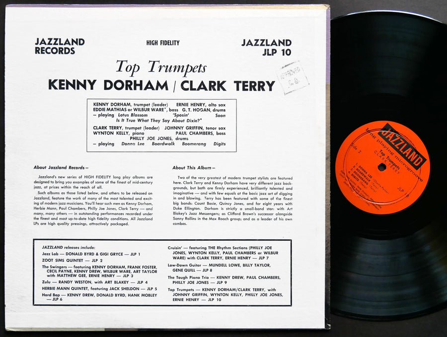 KENNY DORHAM / CLARK TERRY Top Trumpets LP JAZZLAND JLP 10 MONO Johnny Griffin