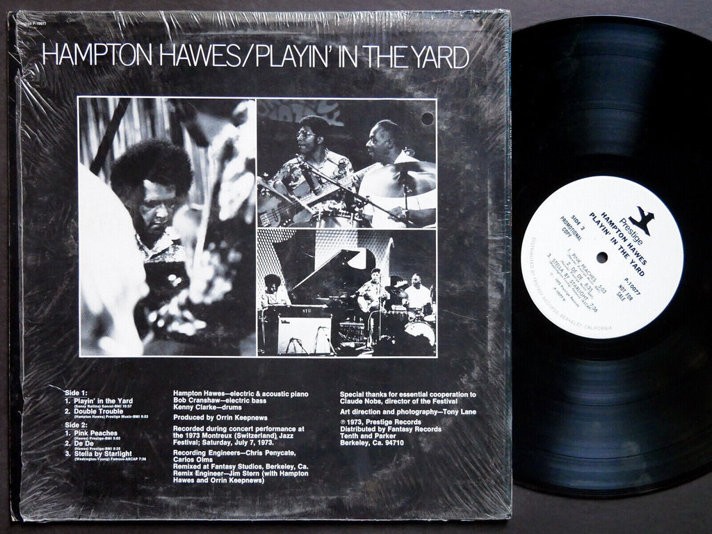 HAMPTON HAWES Playin' In The Yard LP PRESTIGE P-10077 US 1973 PROMO Kenny Clarke