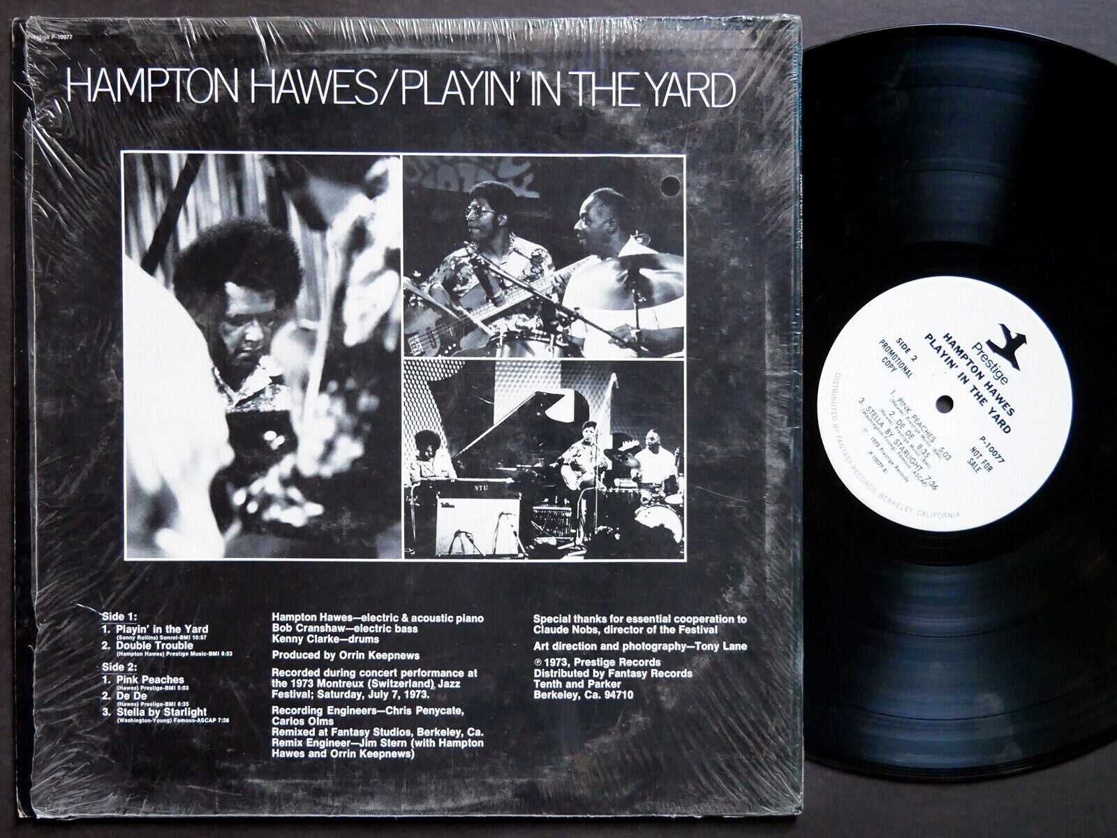 HAMPTON HAWES Playin' In The Yard LP PRESTIGE P-10077 US 1973 PROMO Kenny Clarke