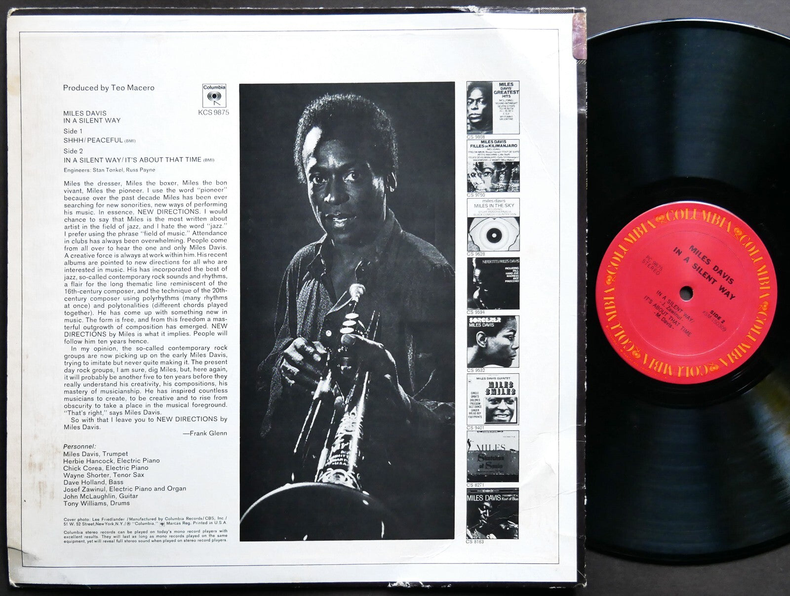 MILES DAVIS In A Silent Way LP COLUMBIA PC 9875 Wayne Shorter Herbie Hancock