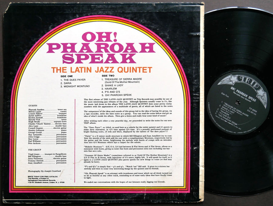 PHAROAH SANDERS THE LATIN JAZZ QUINTET Oh! Pharoah Speak LP TRIP TLP-8008 JAZZ