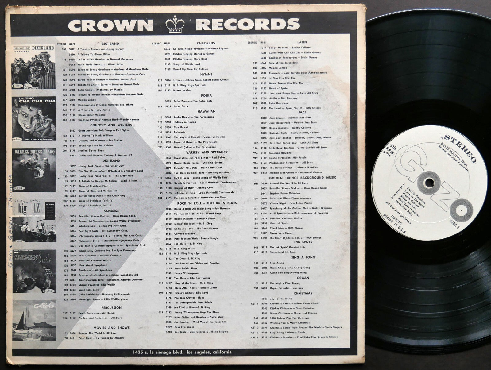 BILLIE HOLIDAY And VIVIAN FEARS LP CROWN RECORDS CLP 5380 US 1963 JAZZ MONO