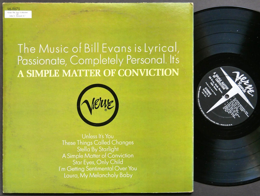 BILL EVANS SHELLY MANNE A Simple Matter Of Conviction LP VERVE V6-8675 JAZZ RVG