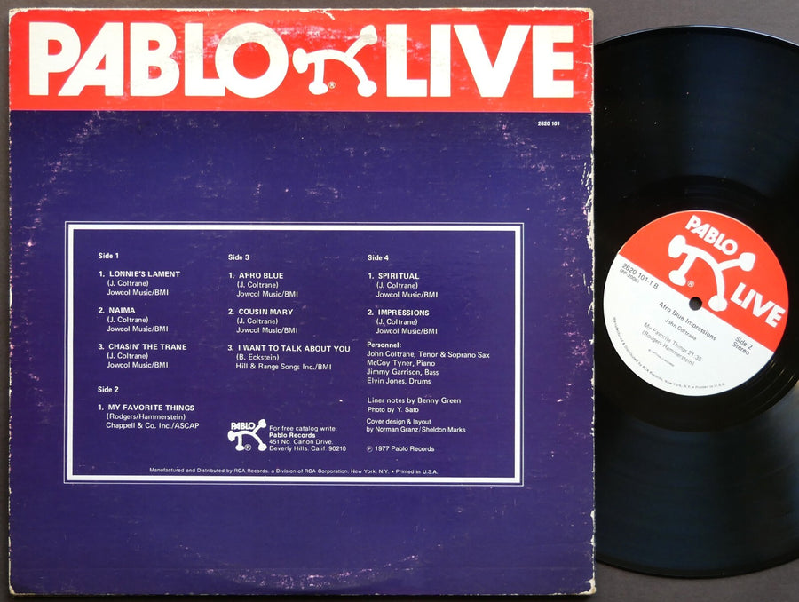 JOHN COLTRANE Afro Blue Impressions 2 x LP PABLO LIVE 2620 101 JAZZ McCoy Tyner