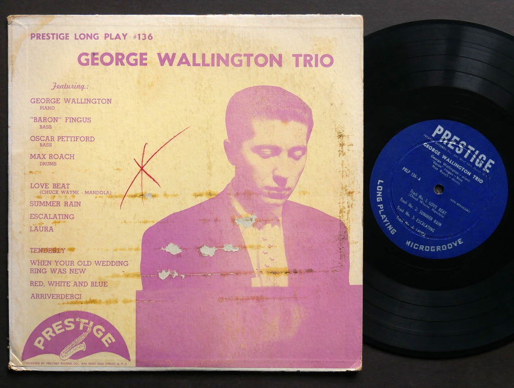 GEORGE WALLINGTON TRIO 10" LP PRESTIGE PRLP 136 MONO Max Roach Oscar Pettiford