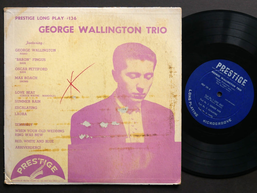 GEORGE WALLINGTON TRIO 10" LP PRESTIGE PRLP 136 MONO Max Roach Oscar Pettiford
