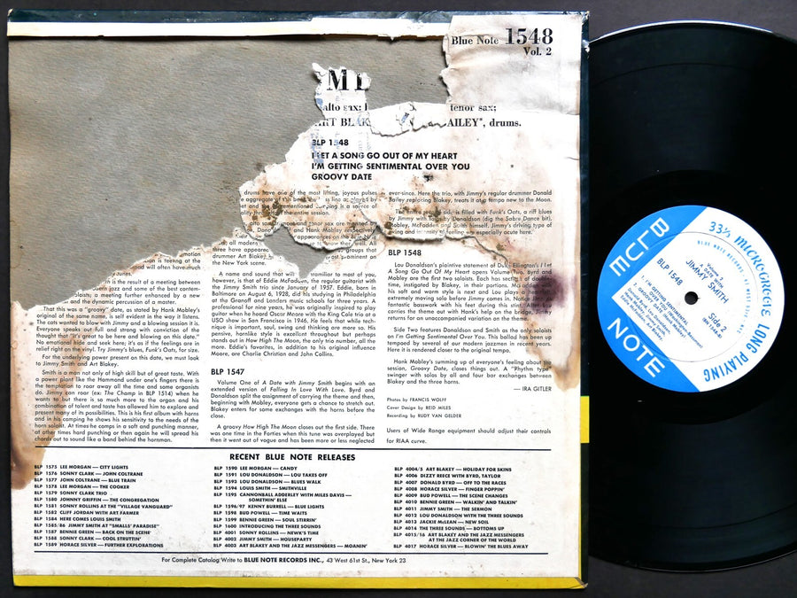JIMMY SMITH A Date With Vo 2 BLUE NOTE 1548 Hank Mobley Art Blakey Donald Byrd