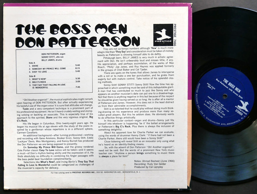 DON PATTERSON SONNY STITT BILLY JAMES The Boss Men LP PRESTIGE PRST 7466 US 1967