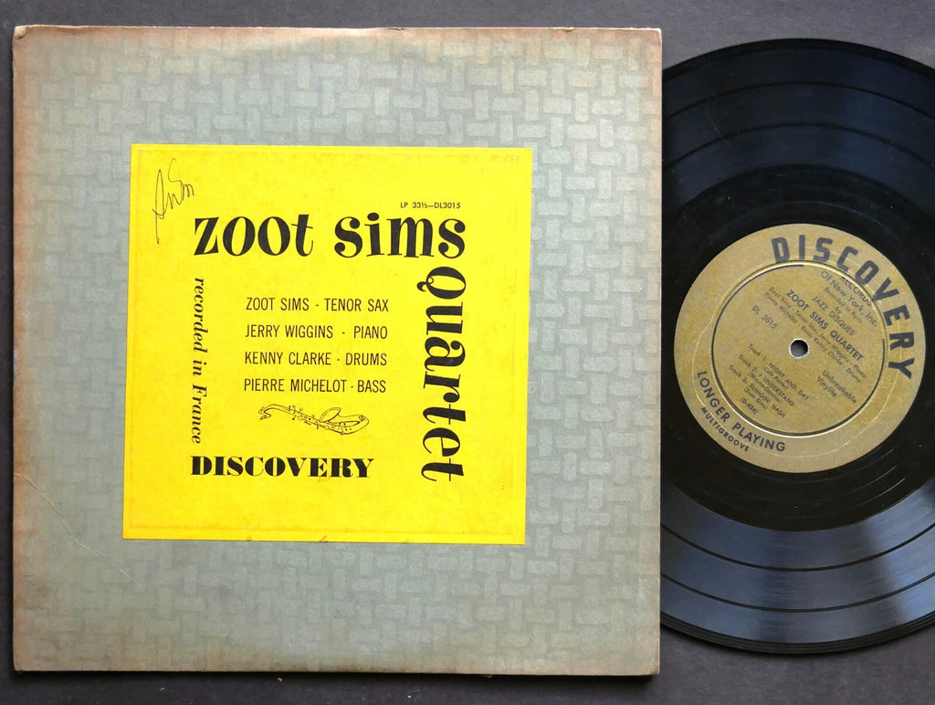 ZOOT SIMS Quartet 10" LP DISCOVERY RECORDS DL3015 US 1953 DG MONO Kenny Clarke