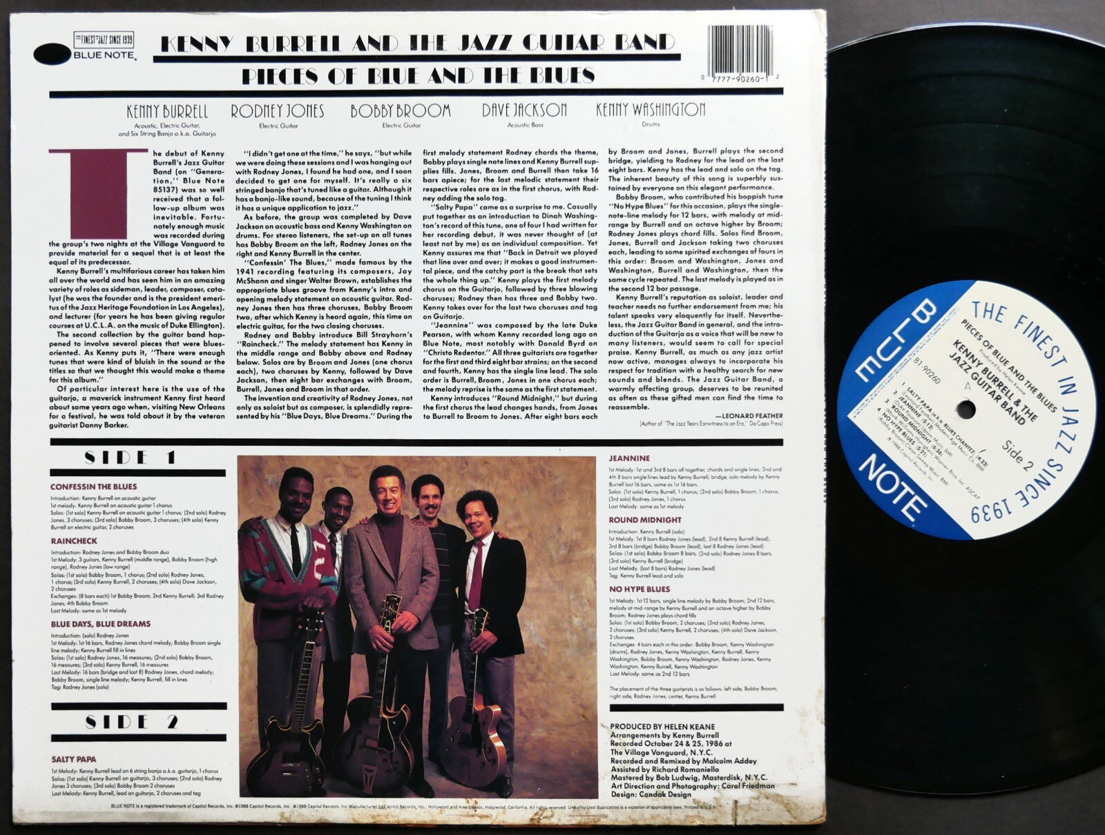KENNY BURRELL Pieces Of Blue And The Blues LP BLUE NOTE B1-90260 US 1988 JAZZ
