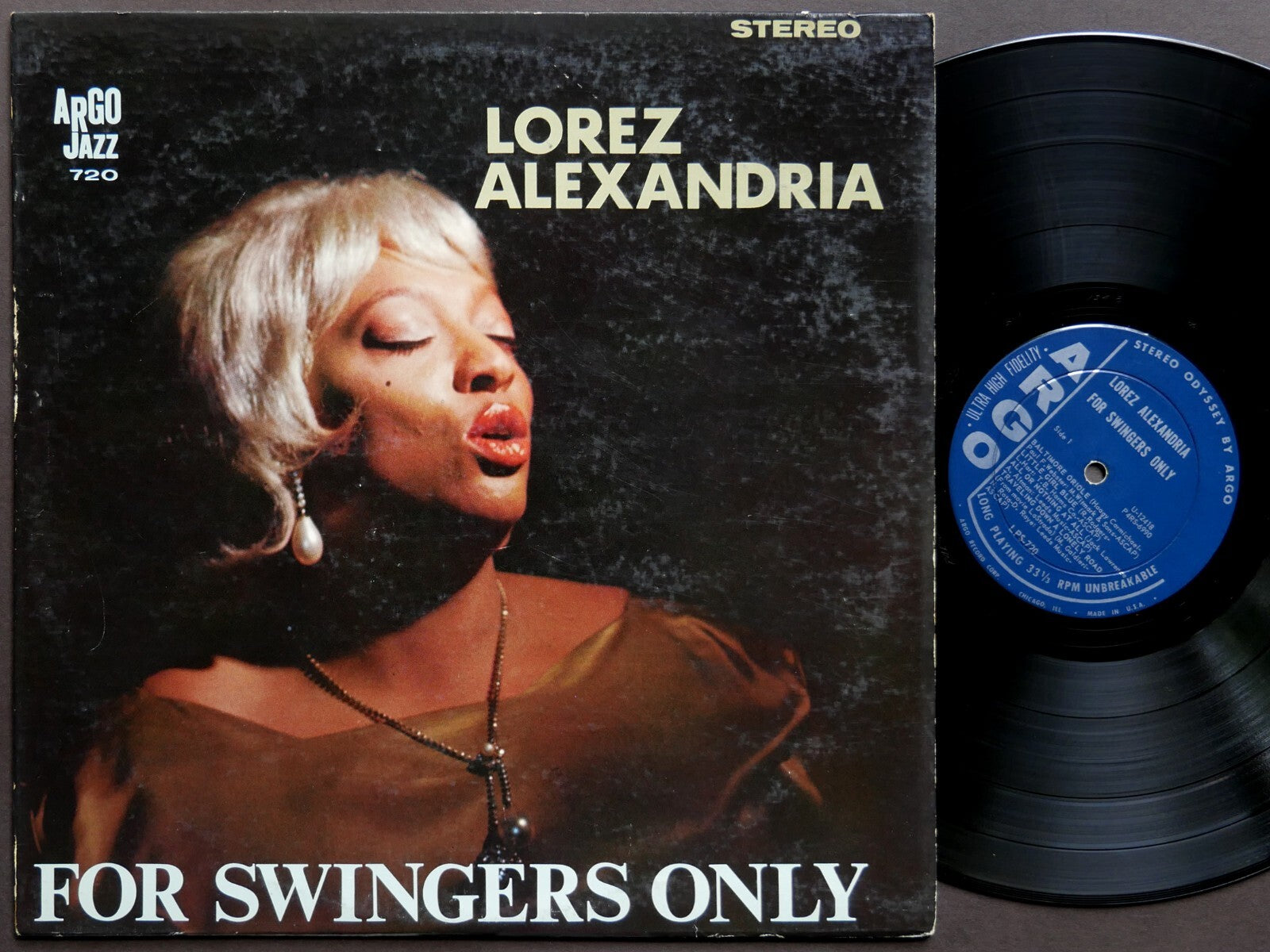 LOREZ ALEXANDRIA For Swingers Only LP ARGO LPS-720 US 1963 DG JAZZ John Young