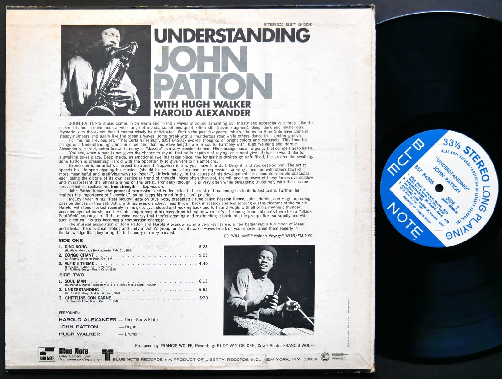 JOHN PATTON Understanding LP BLUE NOTE BST 84306 US '68 LIBERTY Harold Alexander