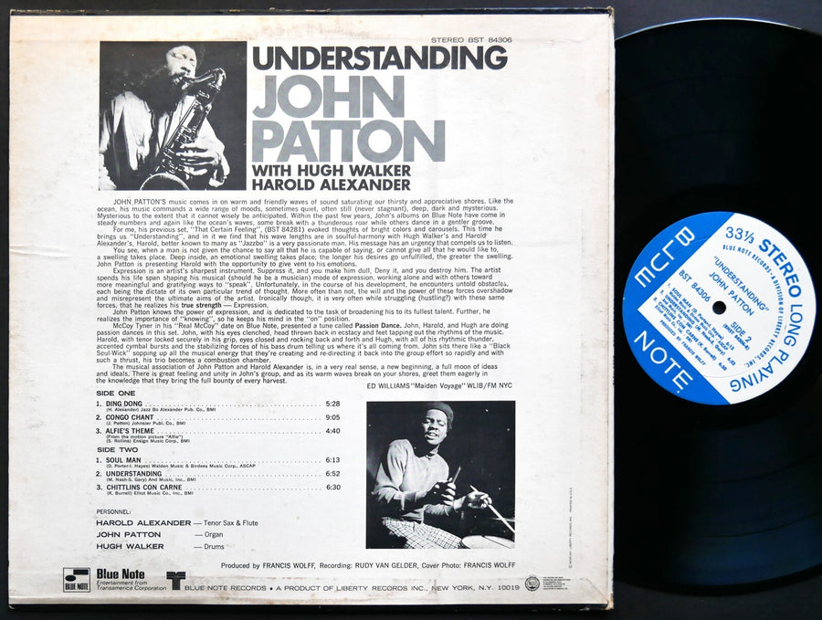 JOHN PATTON Understanding LP BLUE NOTE BST 84306 US '68 LIBERTY Harold Alexander