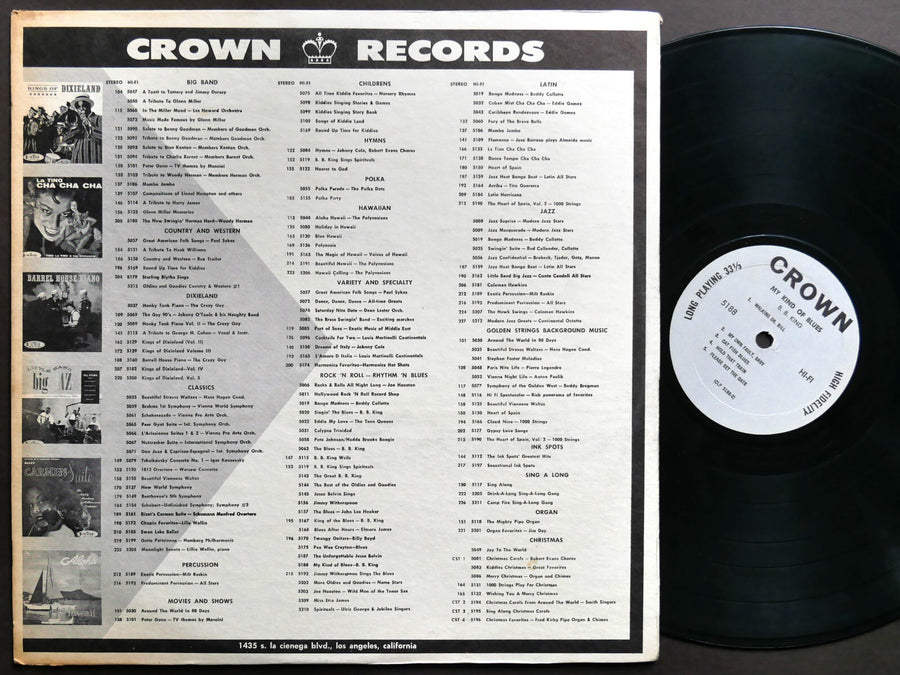 B. B. KING My Kind Of Blues LP CROWN RECORDS CLP 5188 US 1960s MONO Blues