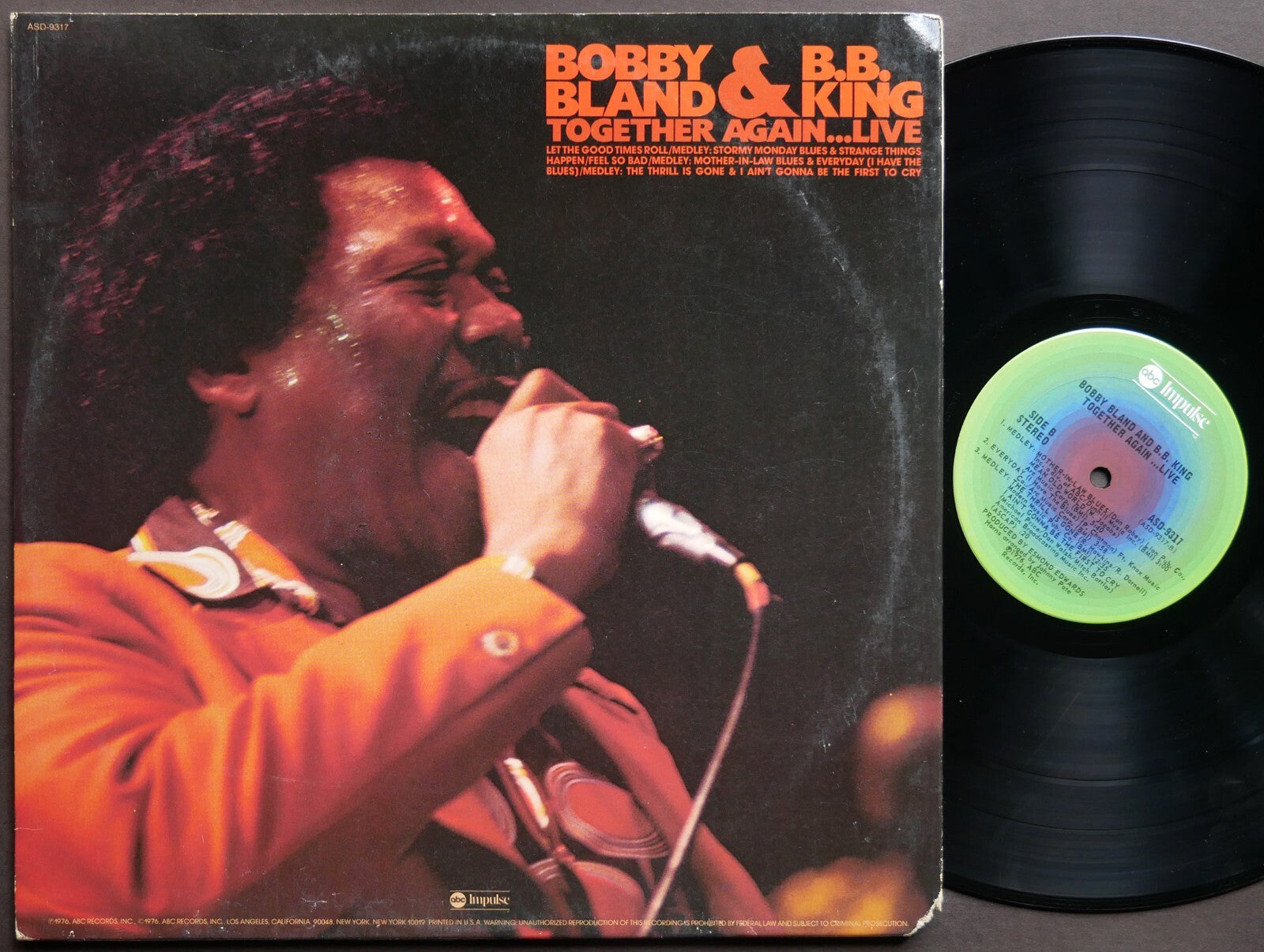 BOBBY BLAND & B.B. KING Together Again...Live LP ABC IMPULSE! ASD-9317 US 1976