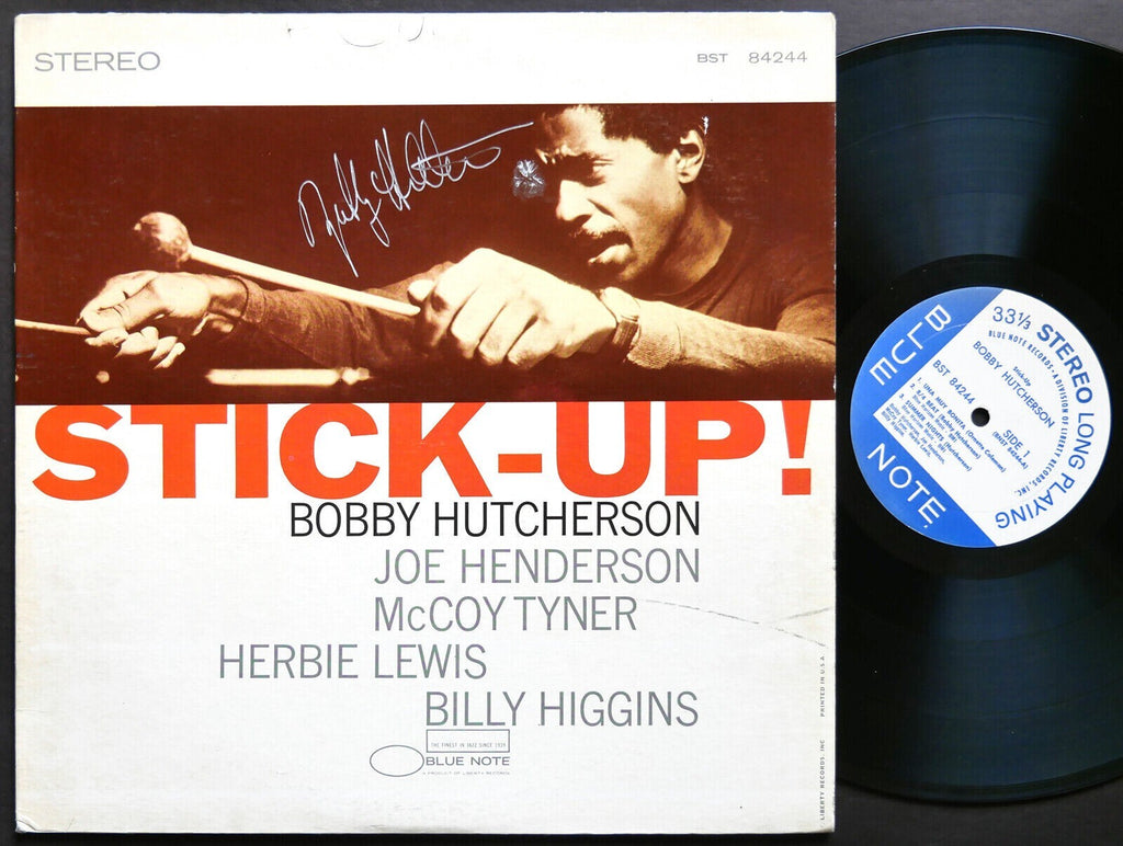 SIGNED by BOBBY HUTCHERSON Stick-Up! LP BLUE NOTE BST 84244 US 1968 LIBERTY JAZZ