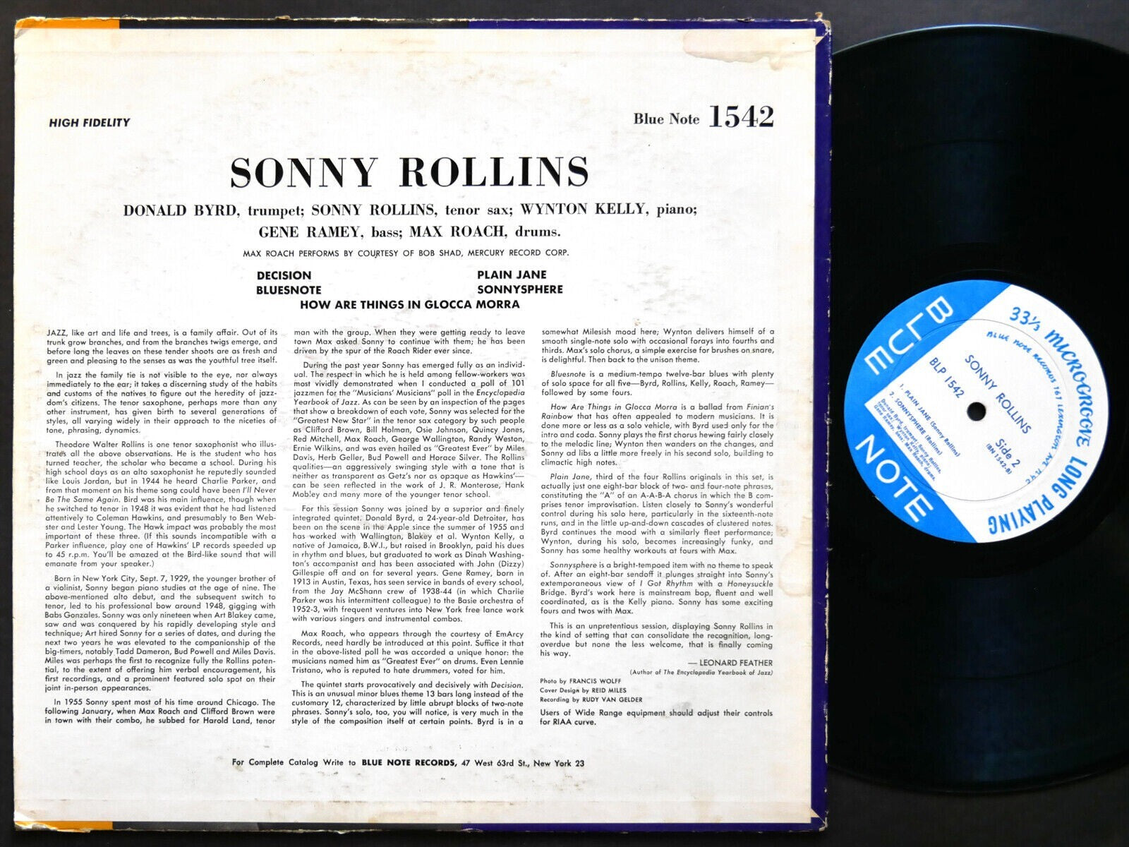 SONNY ROLLINS Volume 1 LP BLUE NOTE 1542 RVG EAR MONO LEX 47 W.63rd Donald Byrd