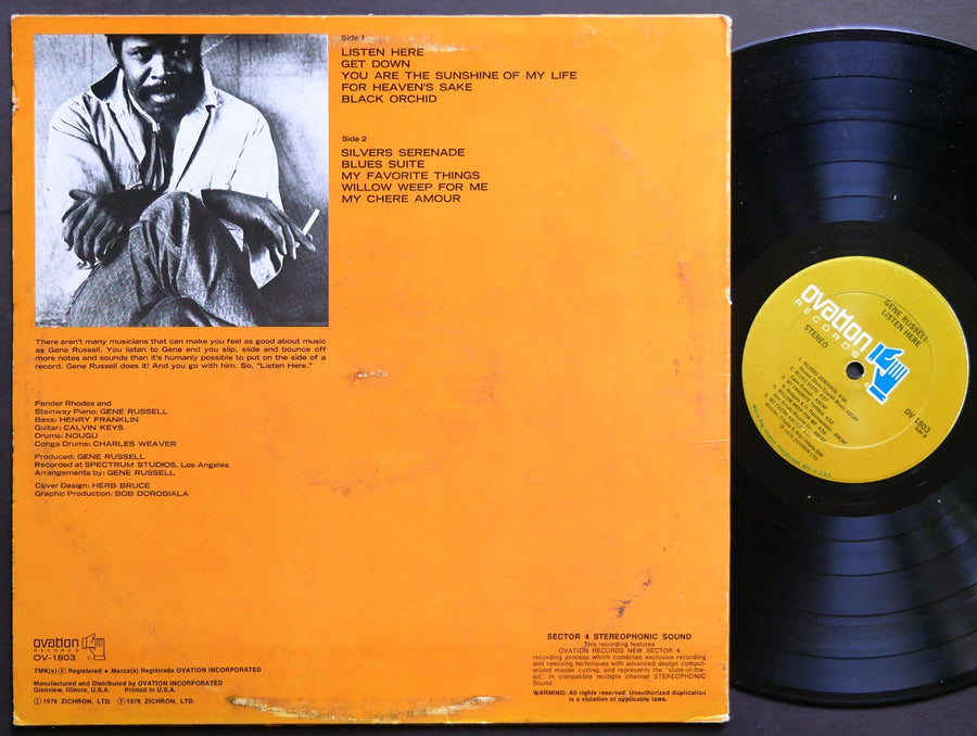 GENE RUSSELL Listen Here LP OVATION OV-1803 US 1976 Henry Franklin Calvin Keys