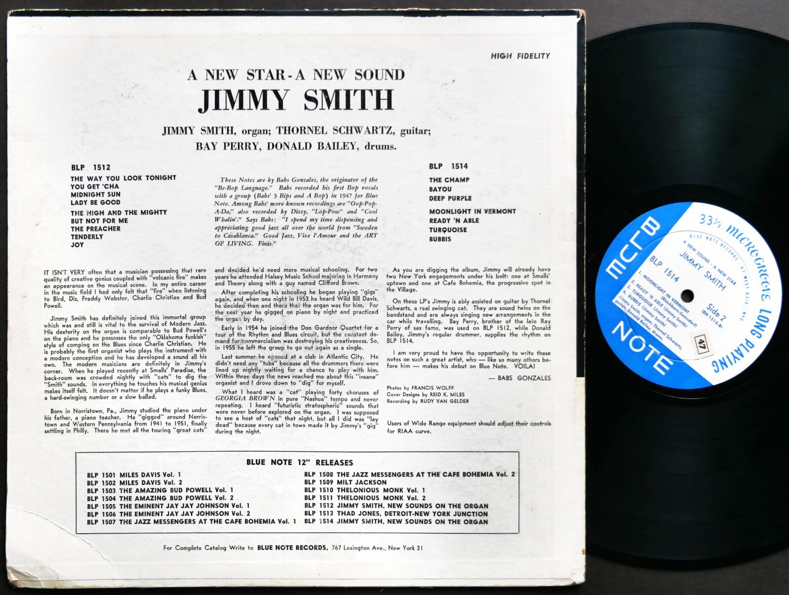 JIMMY SMITH A New Star A New Sound Vol.2 LP BLUE NOTE BLP 1514 US 1958 MONO FLAT