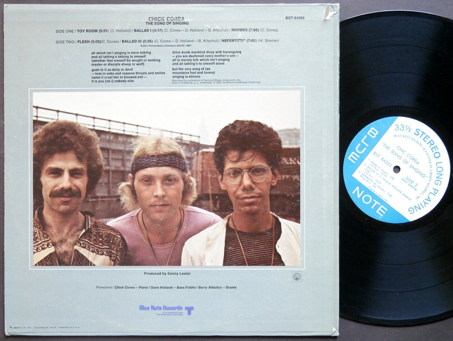 CHICK COREA The Song Of Singing LP BLUE NOTE 84353 Dave Holland Barry Altschul