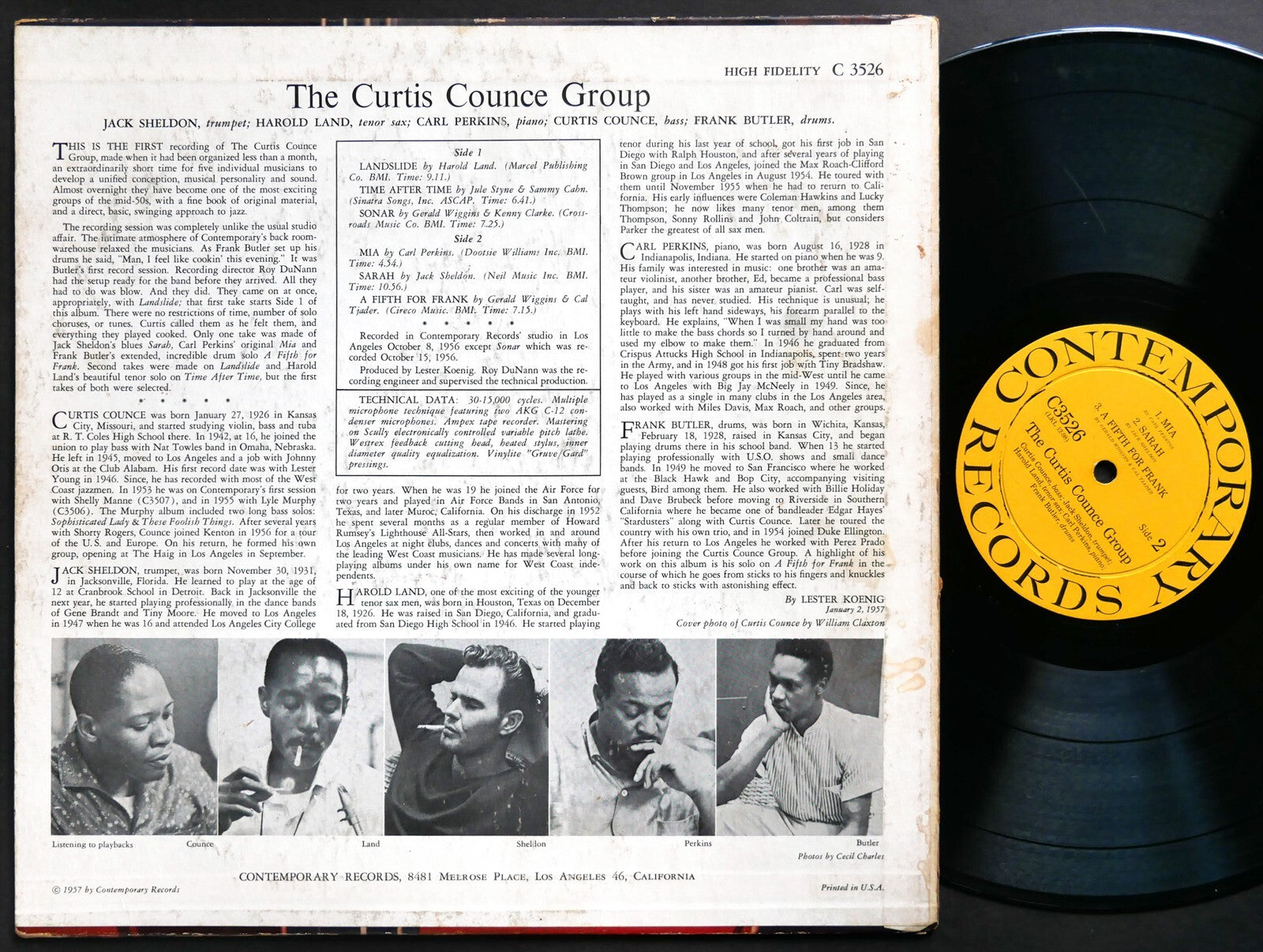 CURTIS COUNCE Group CONTEMPORARY C3526 US 1957 DG MONO Carl Perkins Harold Land