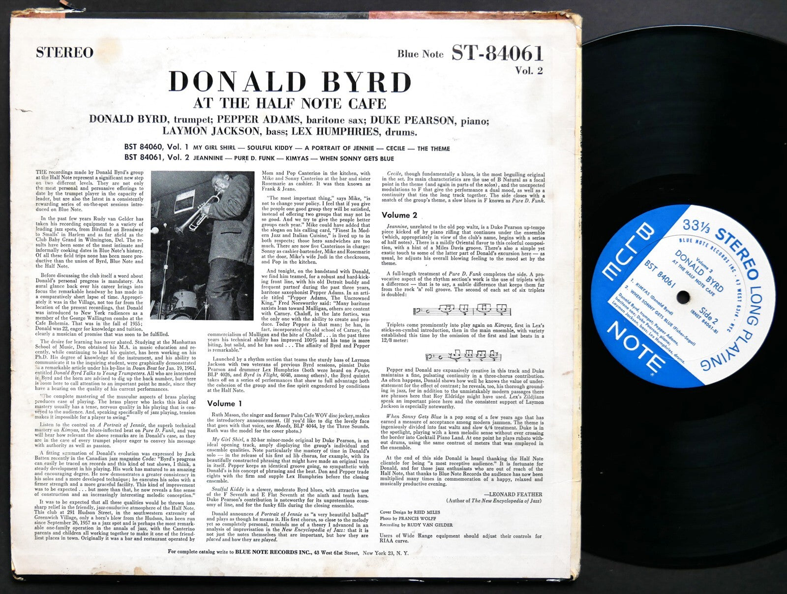 DONALD BYRD At The Half Note Cafe Vol.2 LP BLUE NOTE BST 84061 US 1966 RVG ST