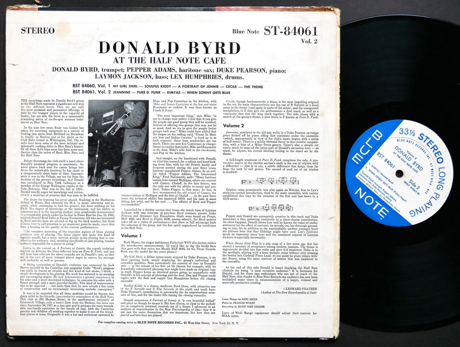 DONALD BYRD At The Half Note Cafe Vol.2 LP BLUE NOTE BST 84061 US 1966 RVG ST