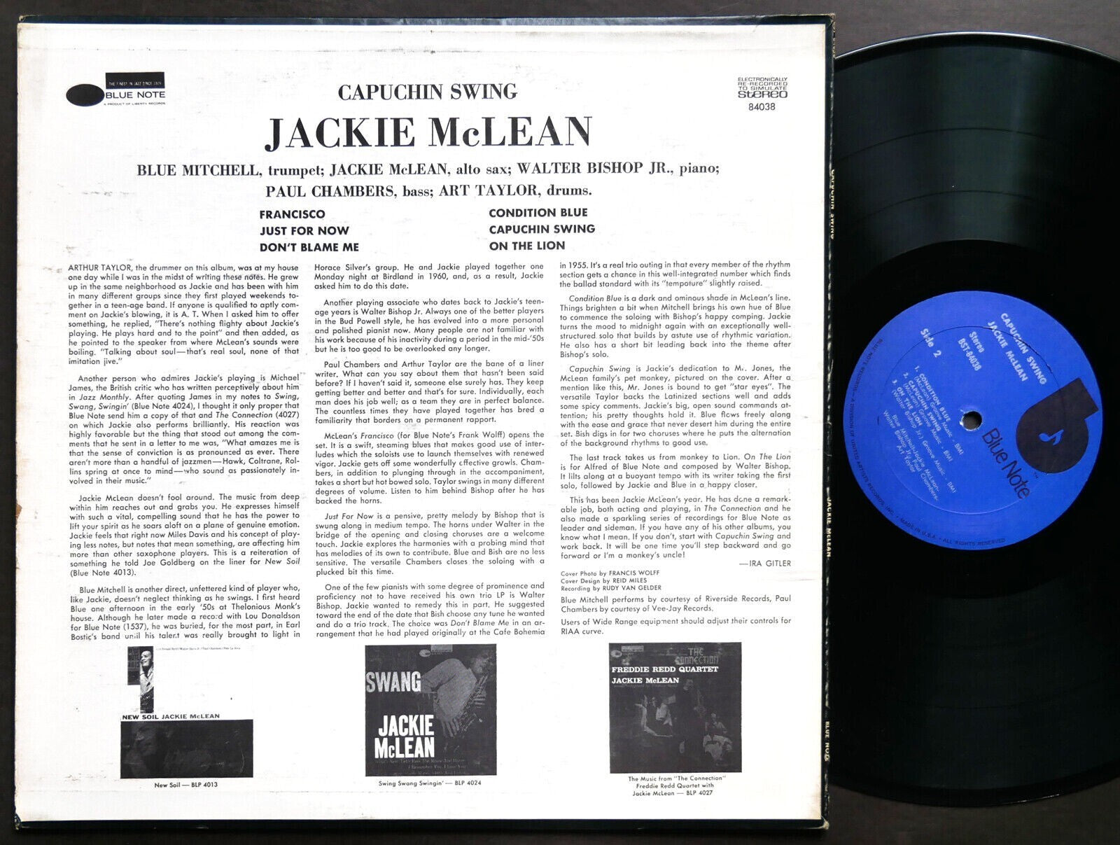 JACKIE MCLEAN Capuchin Swing LP BLUE NOTE BST 84038 US 1975 Walter Bishop, Jr.