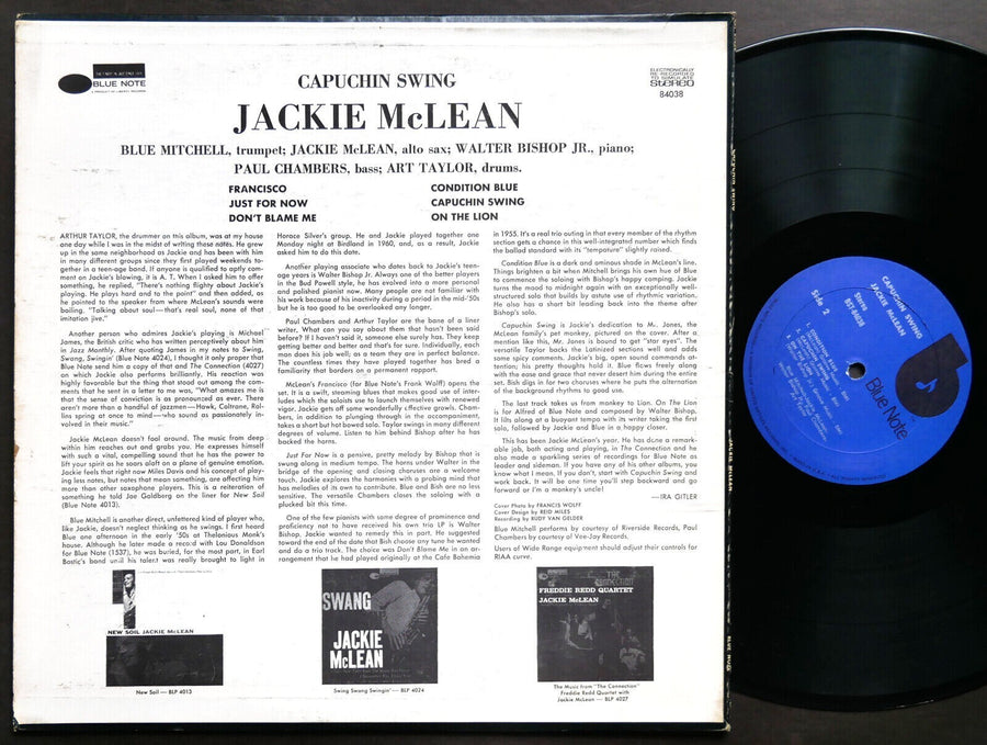 JACKIE MCLEAN Capuchin Swing LP BLUE NOTE BST 84038 US 1975 Walter Bishop, Jr.