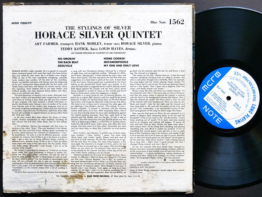 HORACE SILVER The Stylings Of Silver LP BLUE NOTE BLP 1562 US 1959 Hank Mobley