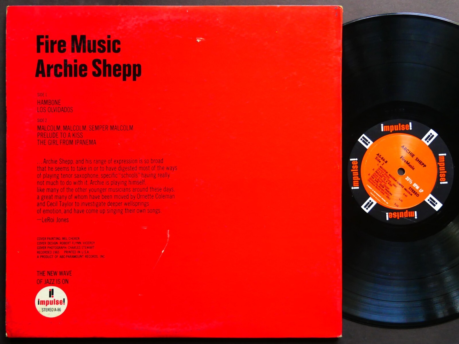 ARCHIE SHEPP Fire Music LP IMPULSE! AS-86 US 1965 MONO Marion Brown Ted Curson