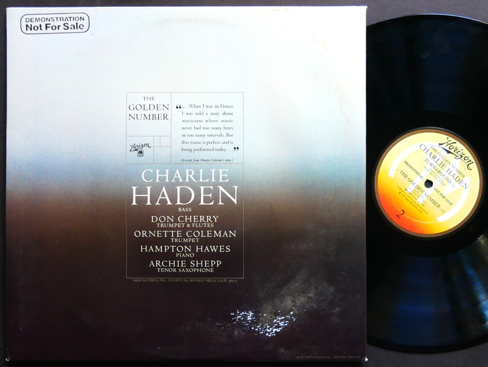 CHARLIE HADEN The Golden Number LP HORIZON SP-727 Ornette Coleman Archie Shepp