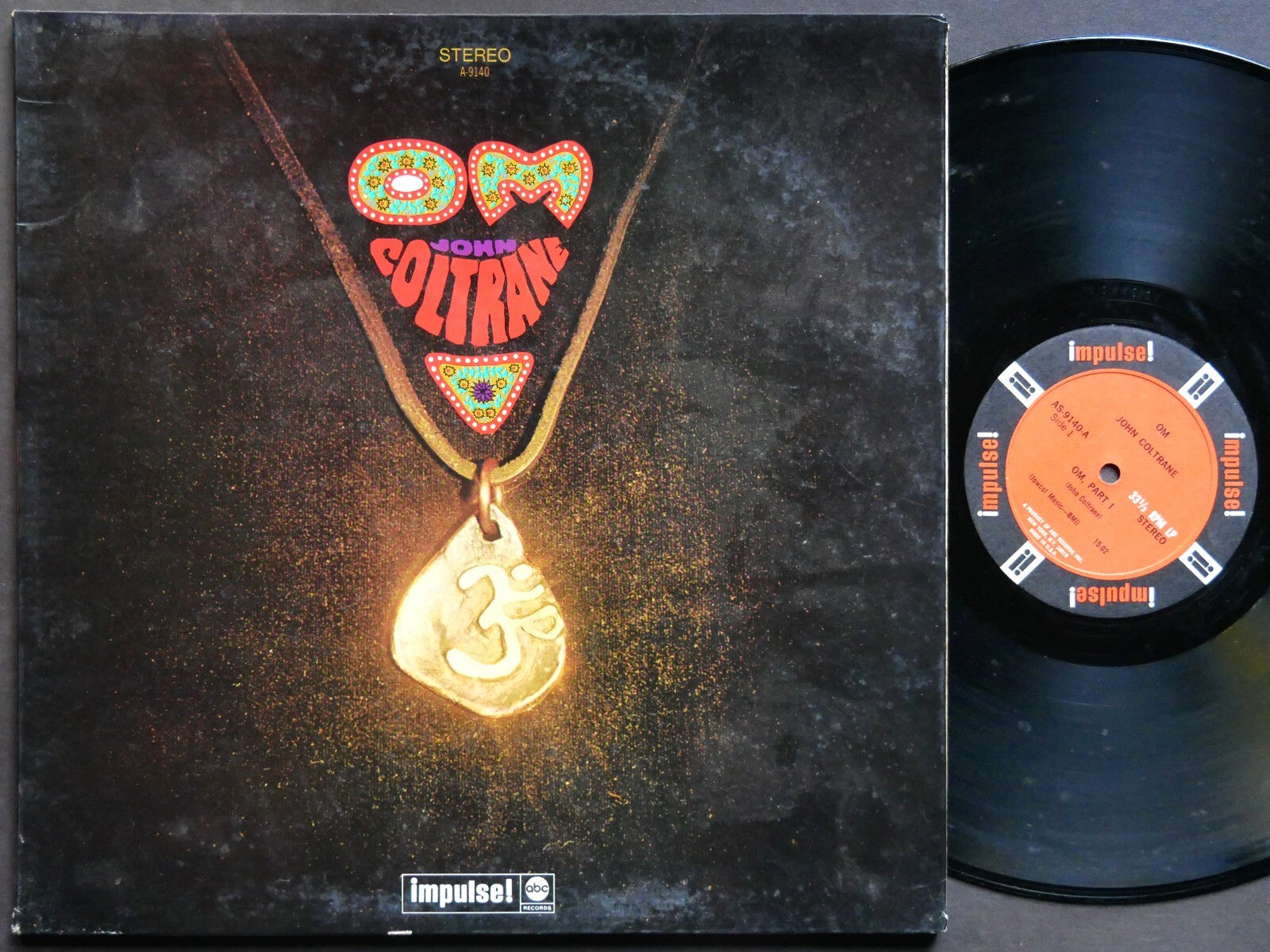 JOHN COLTRANE Om LP IMPULSE! AS-9140 Pharoah Sanders McCoy Tyner Elvin Jones