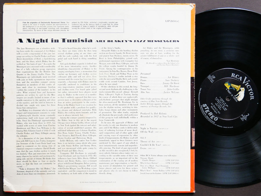 ART BLAKE Jazz Messengers A Night In Tunisia LP RCA VICTOR LSP2654 Jackie McLean