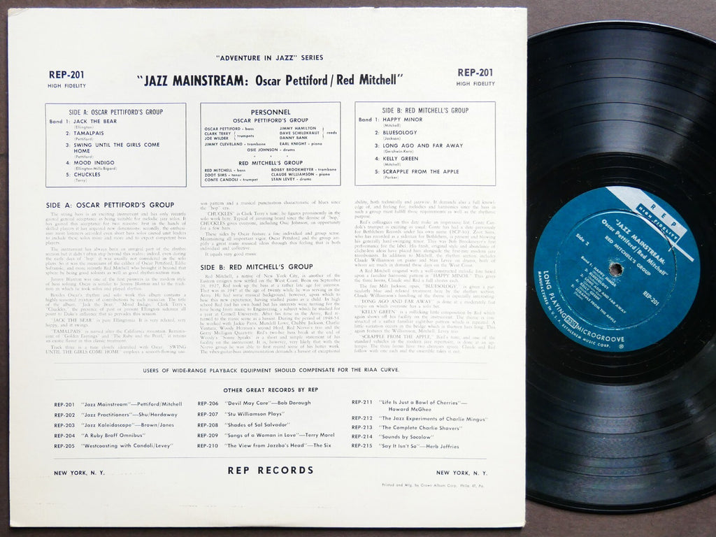 OSCAR PETTIFORD RED MITCHELL Jazz Mainstream LP REP RECORDS REP-201 US 1958 MONO